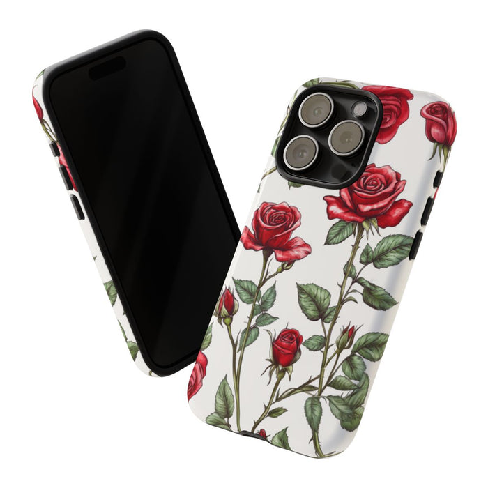 Rode Rozen Botanisch Patroon