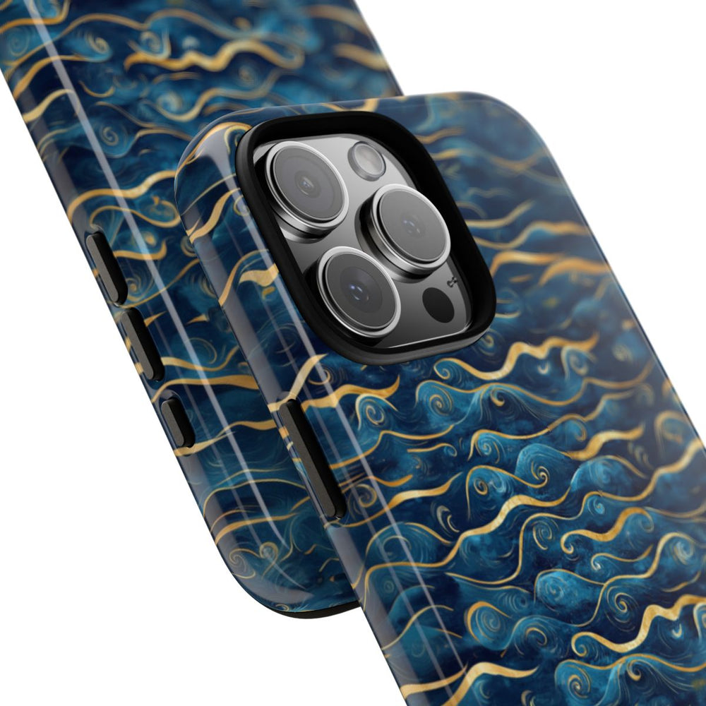 Blauw-Gouden Golfpatroon