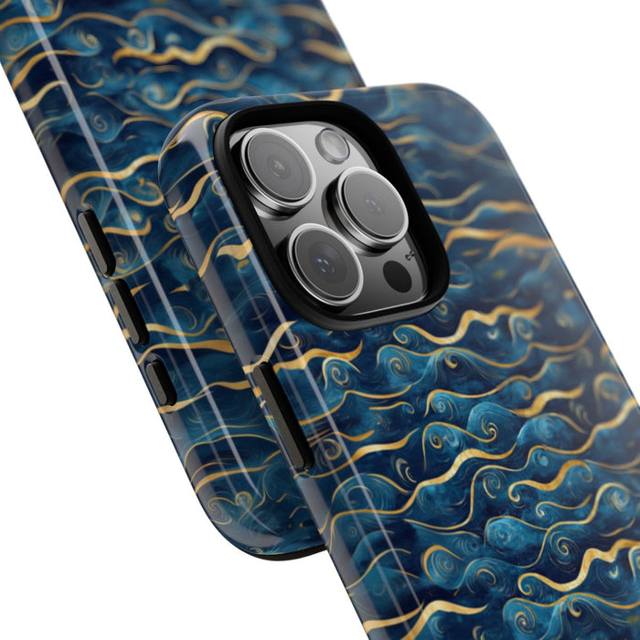 Blauw-Gouden Golfpatroon