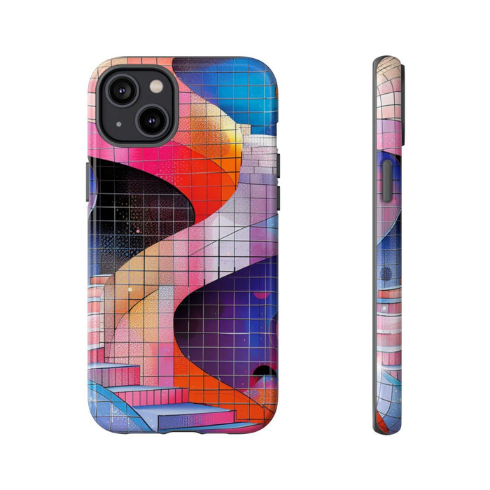 Kleurrijke Abstracte Spiraaltrap met Mozaïekpatroon