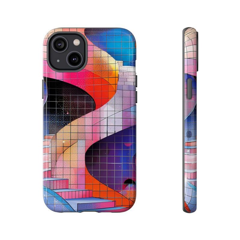 Kleurrijke Abstracte Spiraaltrap met Mozaïekpatroon
