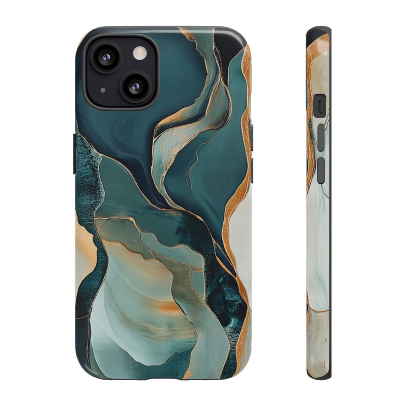 Abstracte Organische Vormen met Gouden Accenten