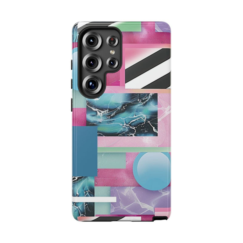 Abstract Geometrisch Patroon in Roze en Blauw