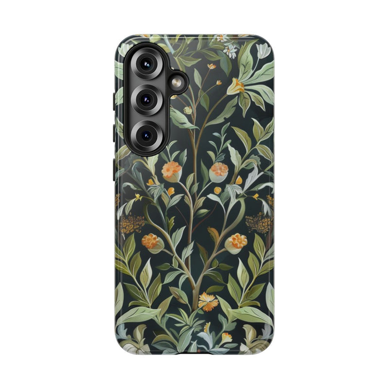 Gedetailleerde Botanische Illustratie met Oranje Bloemen