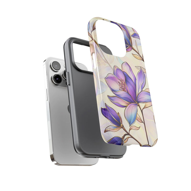 Paarse Magnolia's met Bloemenpatroon