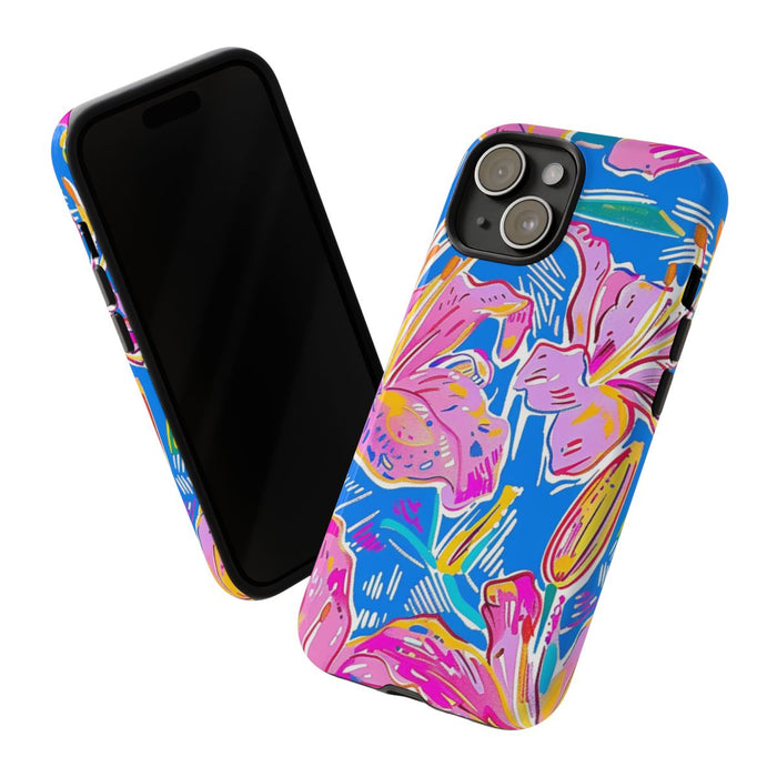 Felroze en Gele Bloemenprint