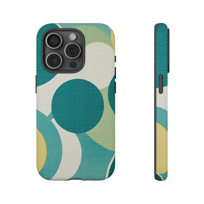 Retro Patroon met Blauwe en Gele Cirkels