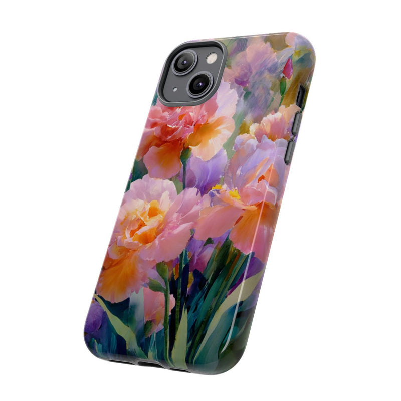 Roze en Paarse Bloemen in Waterverf