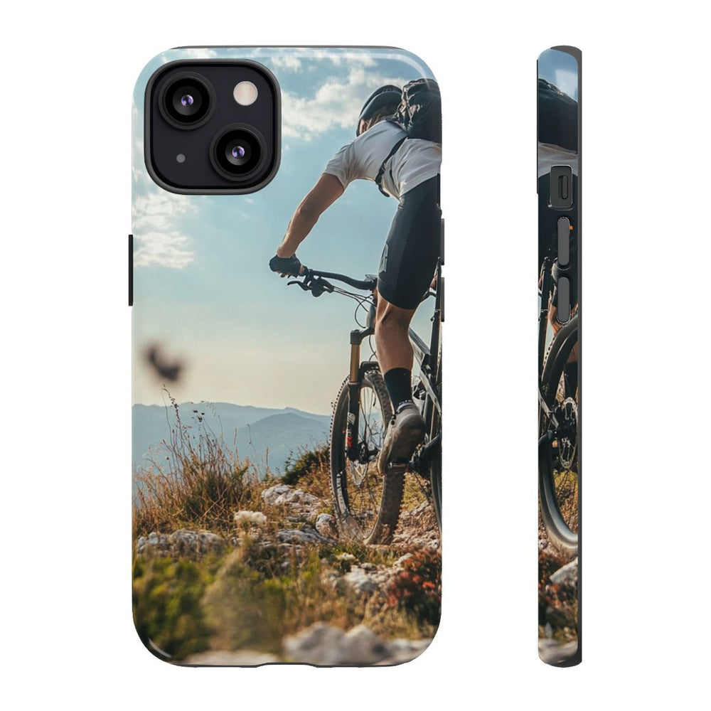 Mountainbiker op Rotsachtig Pad