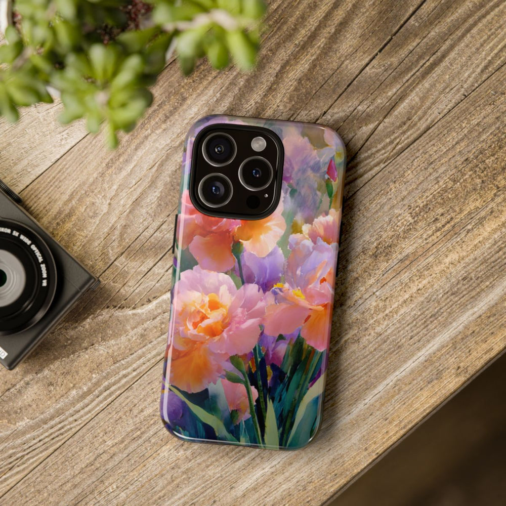 Roze en Paarse Bloemen in Waterverf