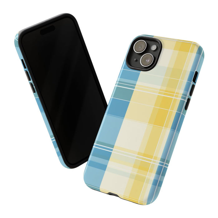Ocean Blue en Geel Geruit Patroon
