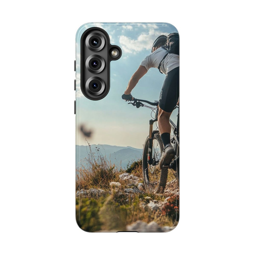 Mountainbiker op Rotsachtig Pad