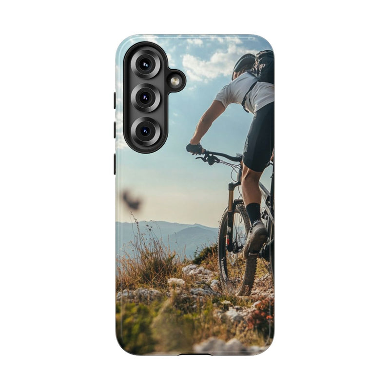 Mountainbiker op Rotsachtig Pad