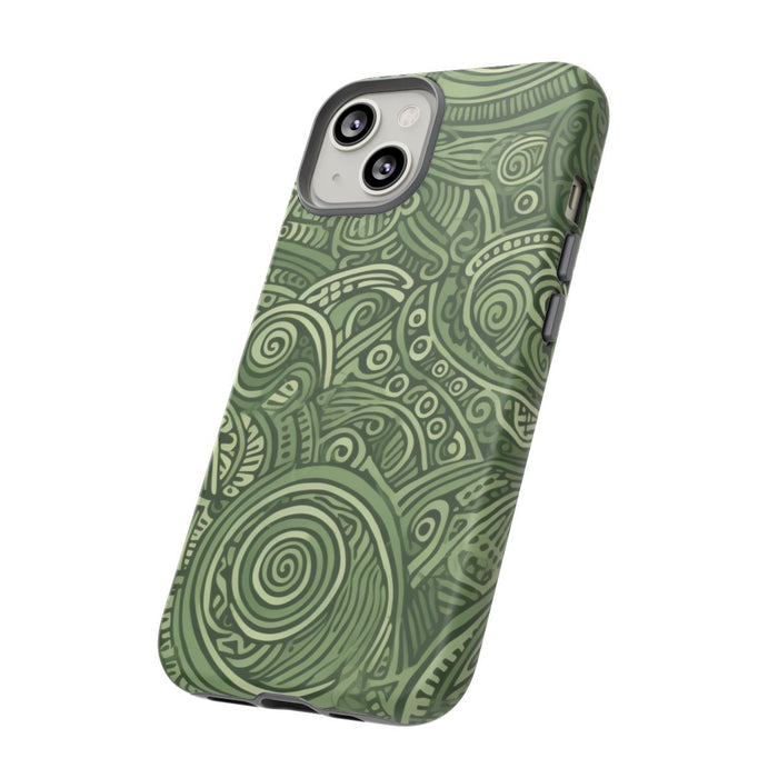 Abstract Groen Tribal Doodle Patroon