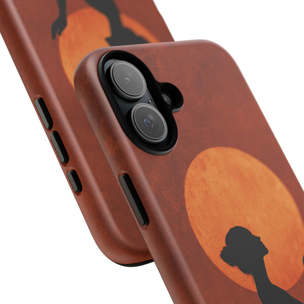 Zilveren Silhouet van Vrouw met Zon Boven Haar Hoofd