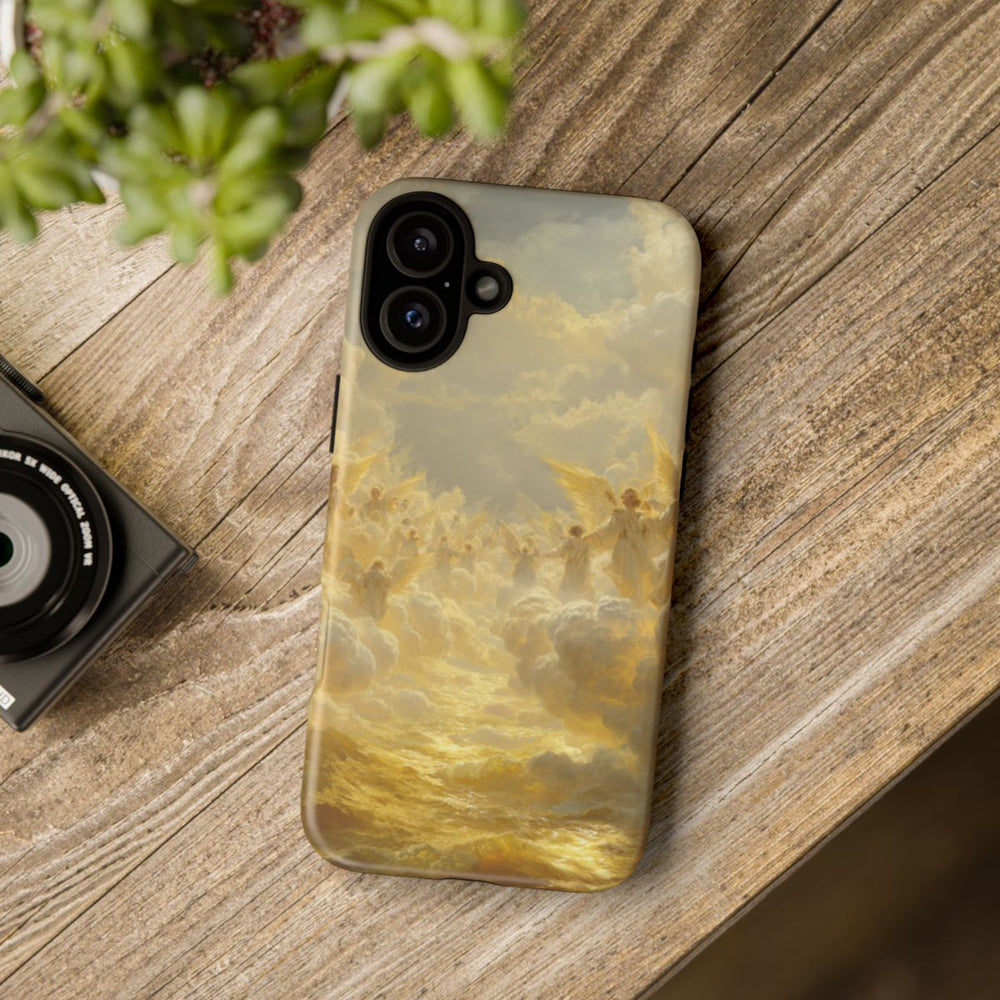 Gouden Engelen in Wolken en Licht