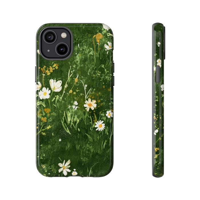 Groene Weide met Witte Bloemen