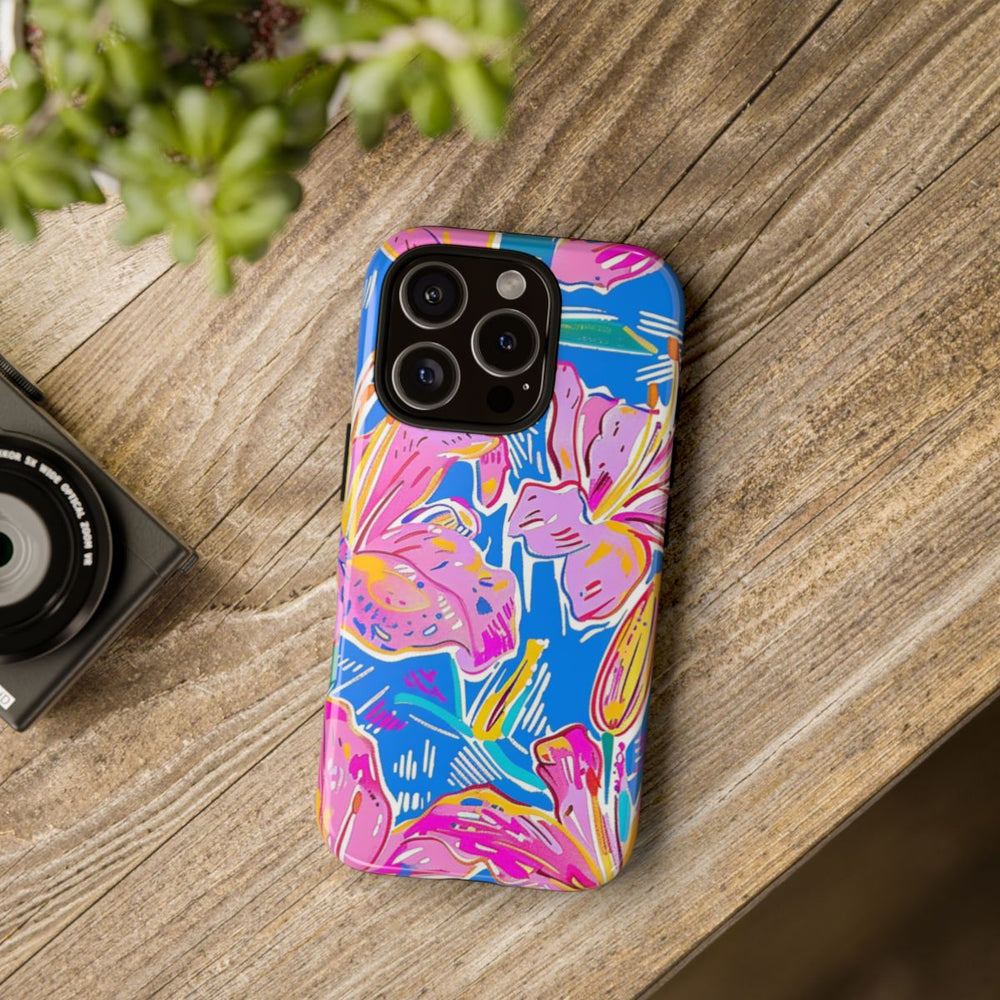 Felroze en Gele Bloemenprint