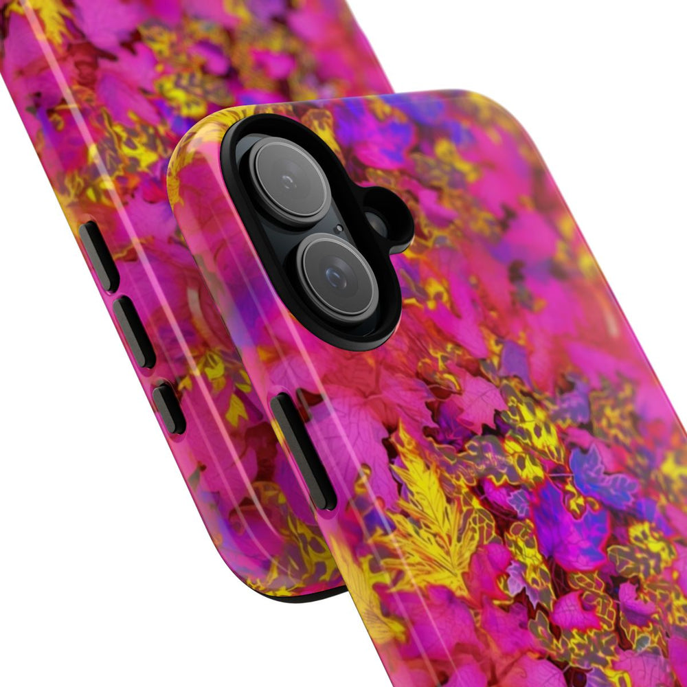 Levendig Roze-Geel Bladerenpatroon