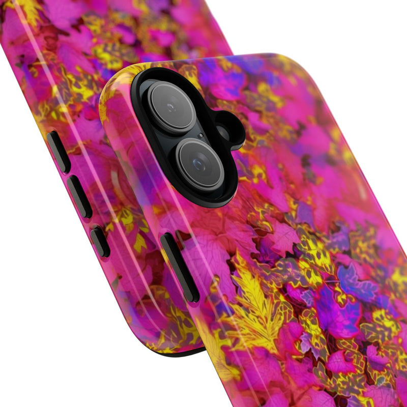 Levendig Roze-Geel Bladerenpatroon