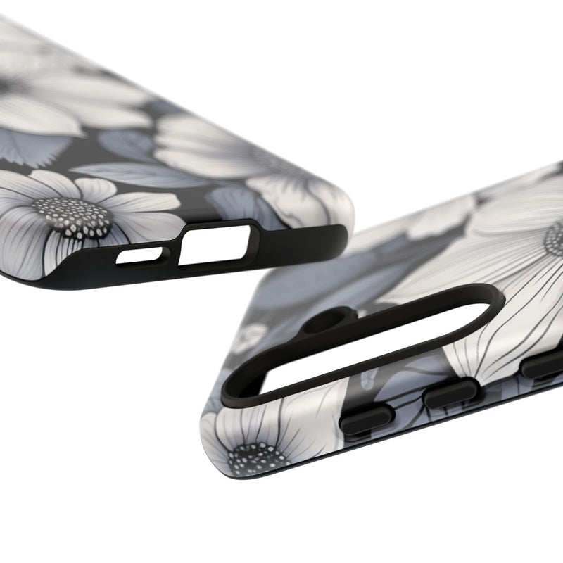 Zwart-Wit Bloemenpatroon