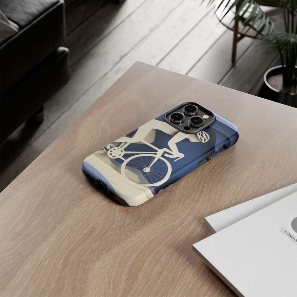 Papieren Fietser op Blauwe Heuvels