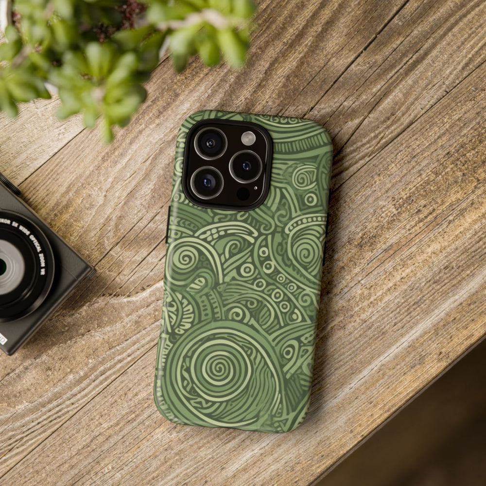 Abstract Groen Tribal Doodle Patroon