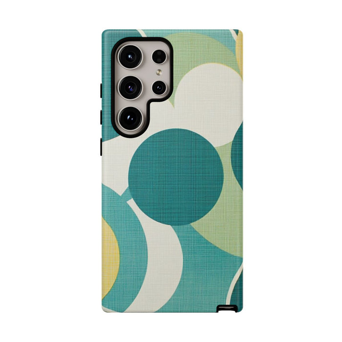 Retro Patroon met Blauwe en Gele Cirkels