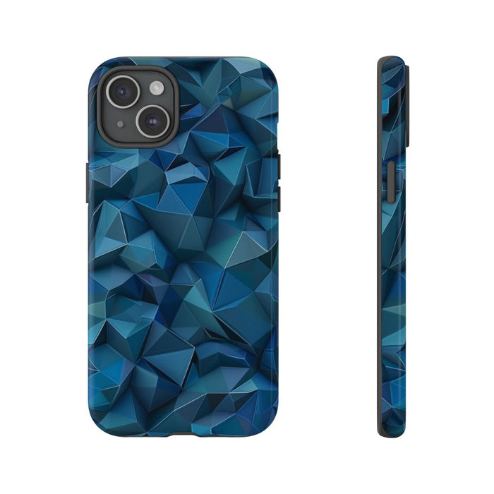 Diepblauw Geometrisch Polygonenpatroon