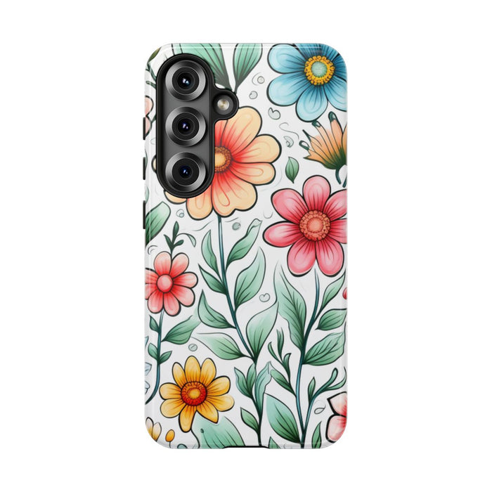 Kleurrijk Bloemenpatroon met Bladeren