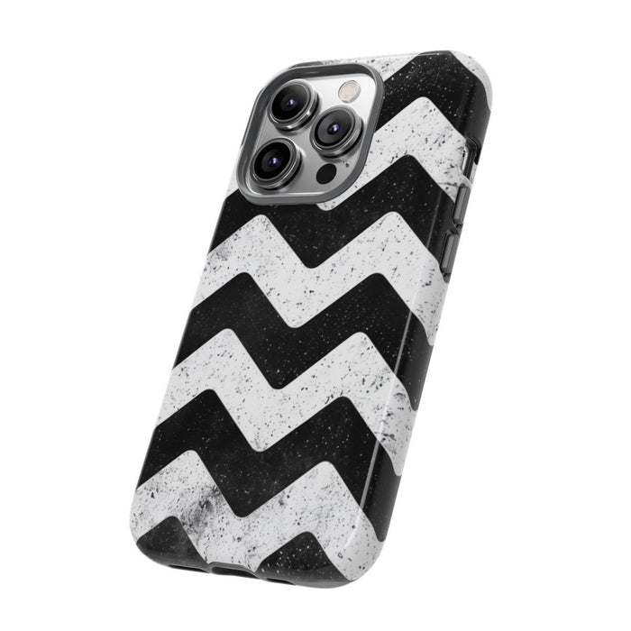 Zwart-Wit Zigzagpatroon met Vintage Effect