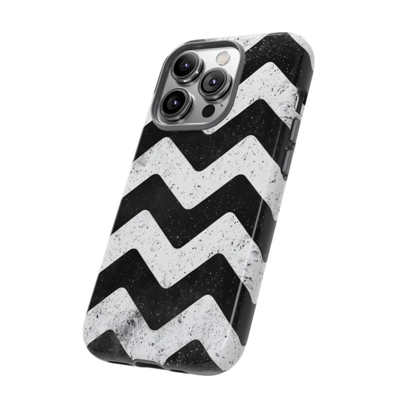 Zwart-Wit Zigzagpatroon met Vintage Effect