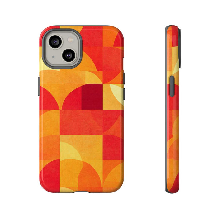 Geometrisch Rood- en Oranje-Patroon