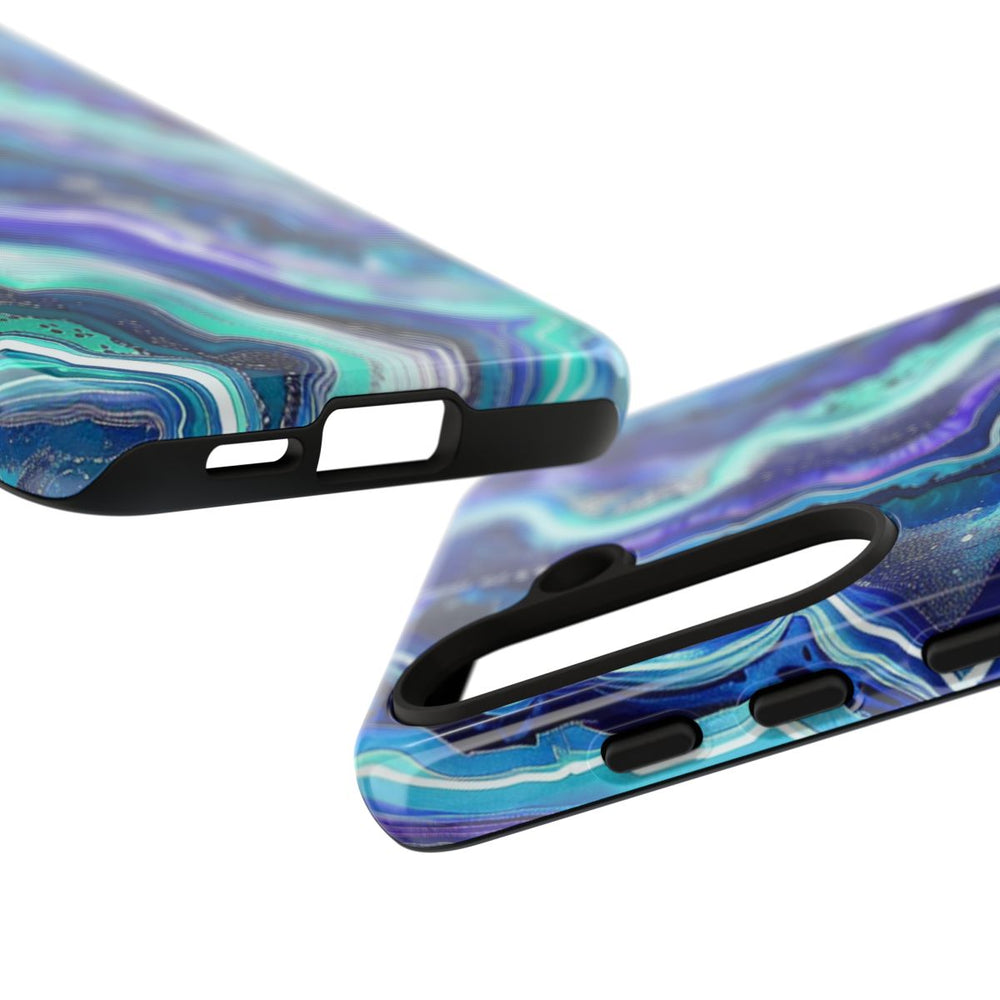 Blauw en Turquoise Geode Wervelpatroon