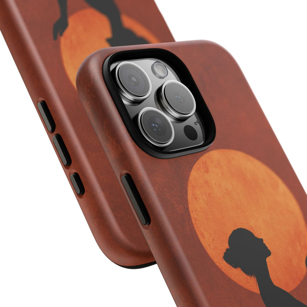 Zilveren Silhouet van Vrouw met Zon Boven Haar Hoofd