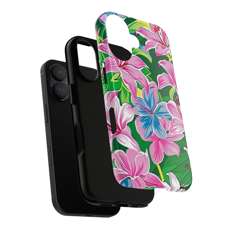 Roze en Blauwe Bloemenprint