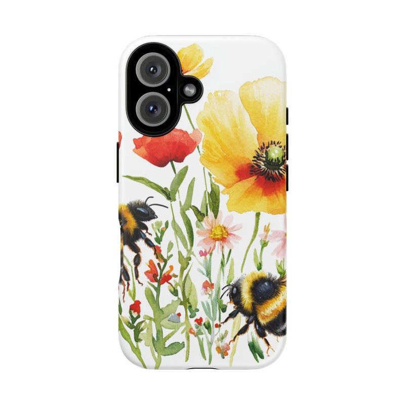 Aquarel Hommels en Wilde Bloemen