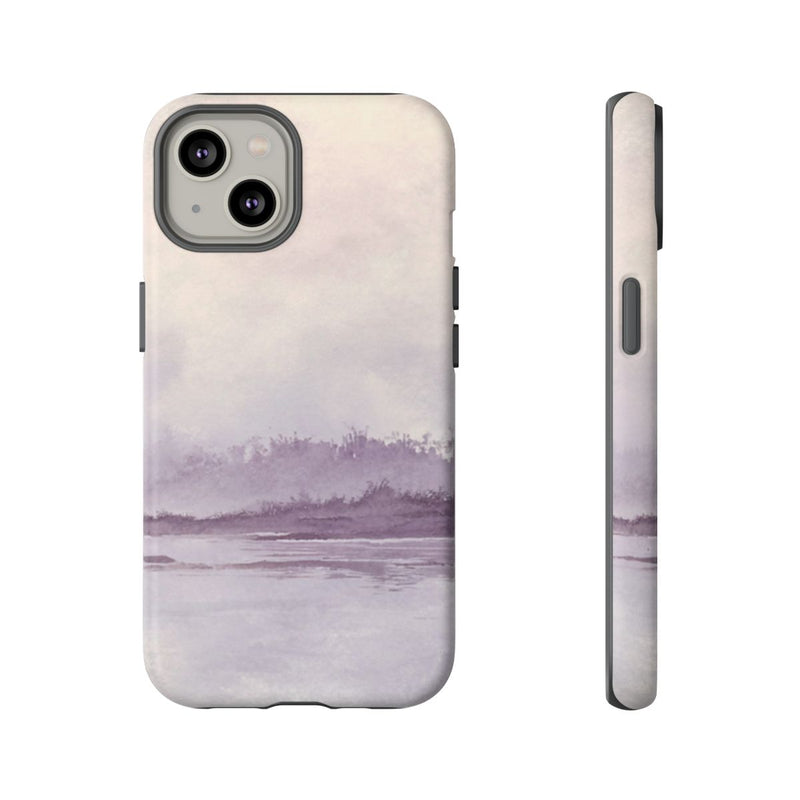 Minimalistische Kustlijn met Vogel in Vlucht