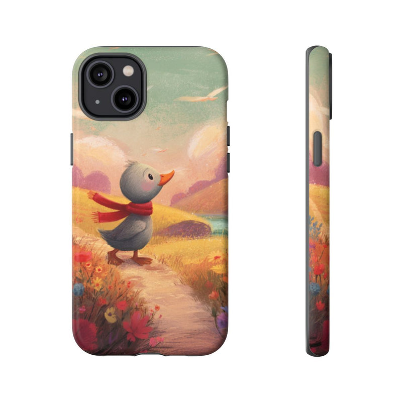 Nieuwsgierige Grijze Eendekuiken in Lenteweide