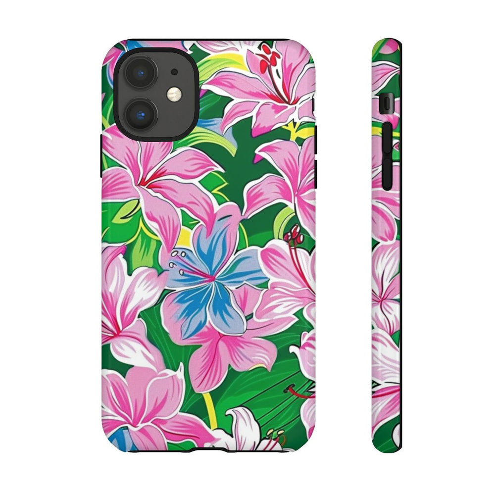 Roze en Blauwe Bloemenprint