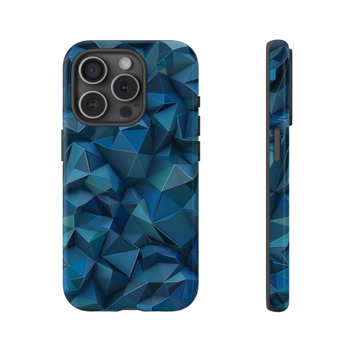 Diepblauw Geometrisch Polygonenpatroon