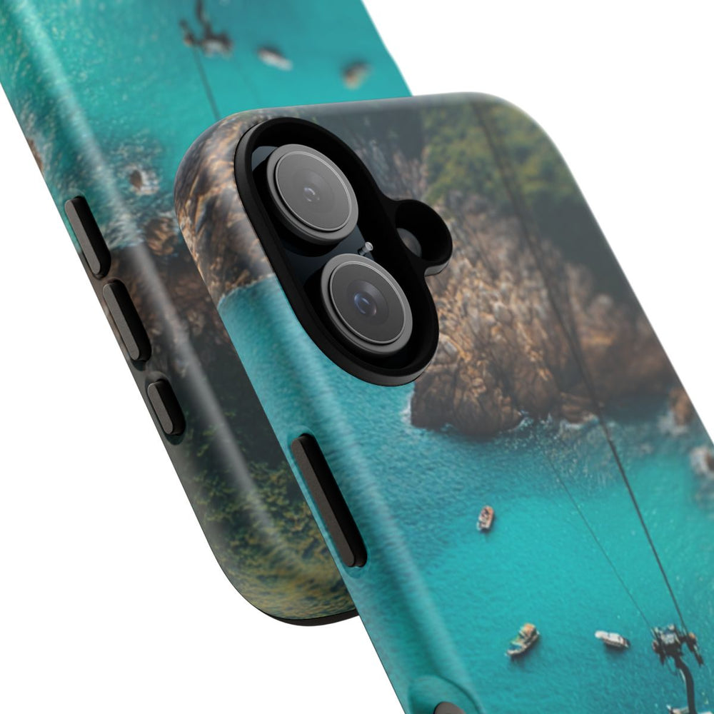 Kabelbaan Boven Turquoise Zee met Kustlijn