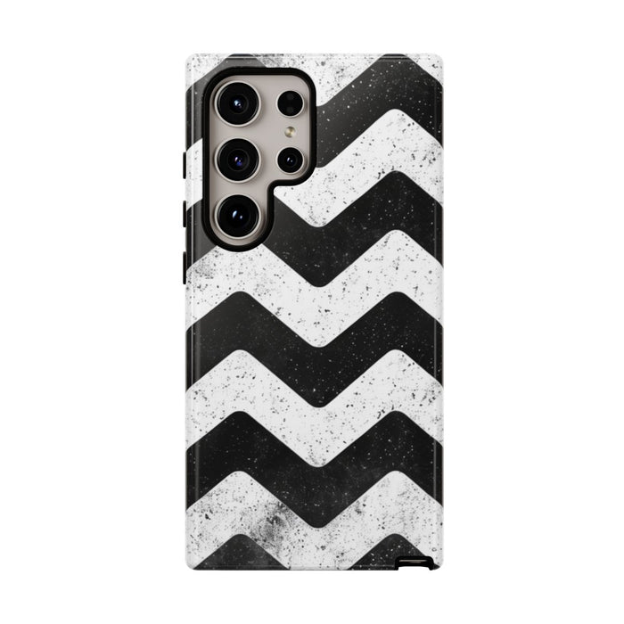 Zwart-Wit Zigzagpatroon met Vintage Effect