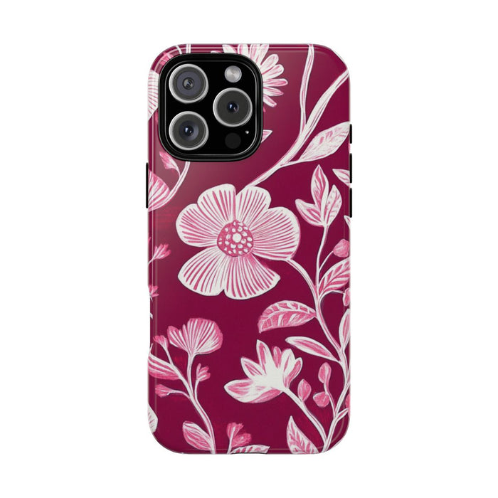 Roze en Witte Bloemenprint