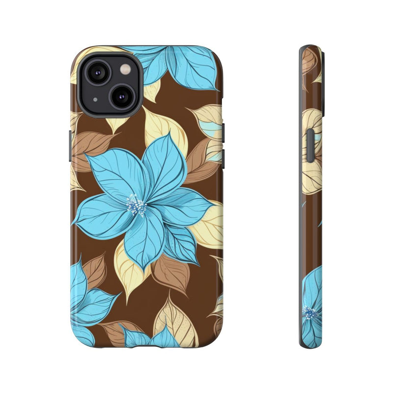 Turquoise en Beige Bloemenpatroon