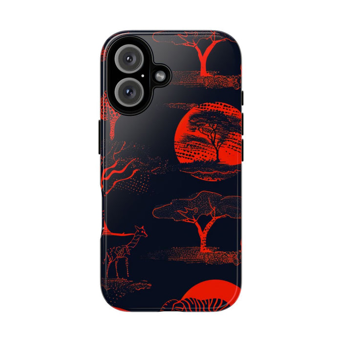 Rood Neon Afrikaans Dierenpatroon