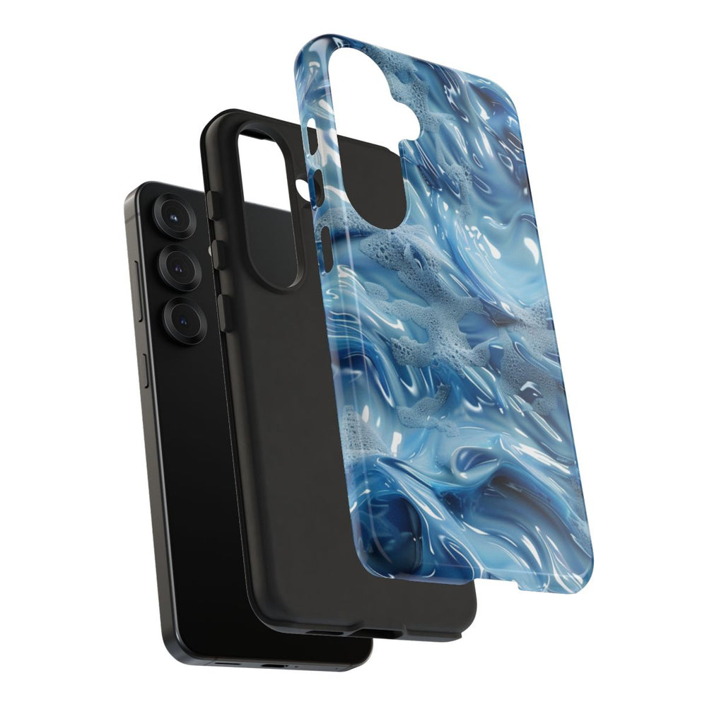 Blauw Abstract Golvend Patroon