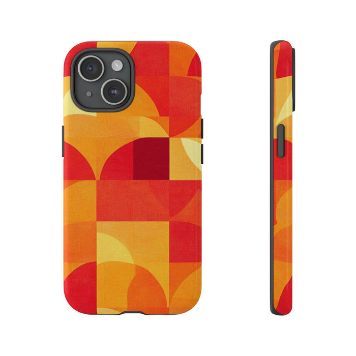 Geometrisch Rood- en Oranje-Patroon