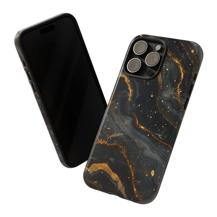 Zwart-Gouden Marmer Abstract Patroon