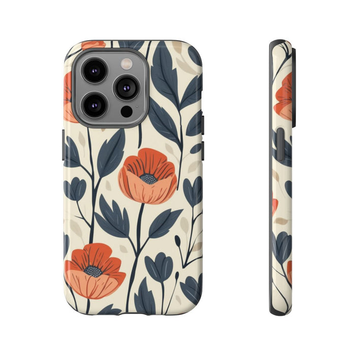 Oranje en Blauwe Bloemenpatroon